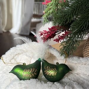 Vintage Green Bird Ornaments